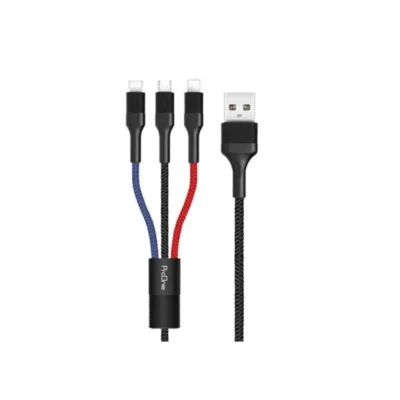 کابل شارژر سه سر لایتنینگ،تایپ سی و میکرو USB فست شارژ پرووان مدل PCC-280