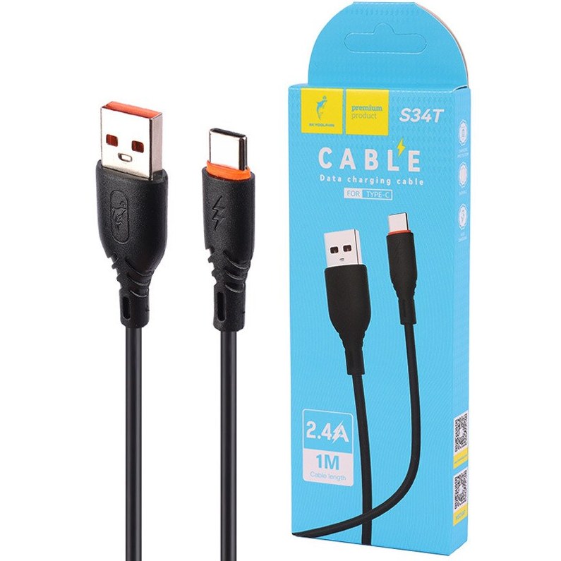 _Ic7CIf98ayLMQIm کابل شارژ Type-C به AUX اسکای دلفین SR12 طول 1 متر - Image 1